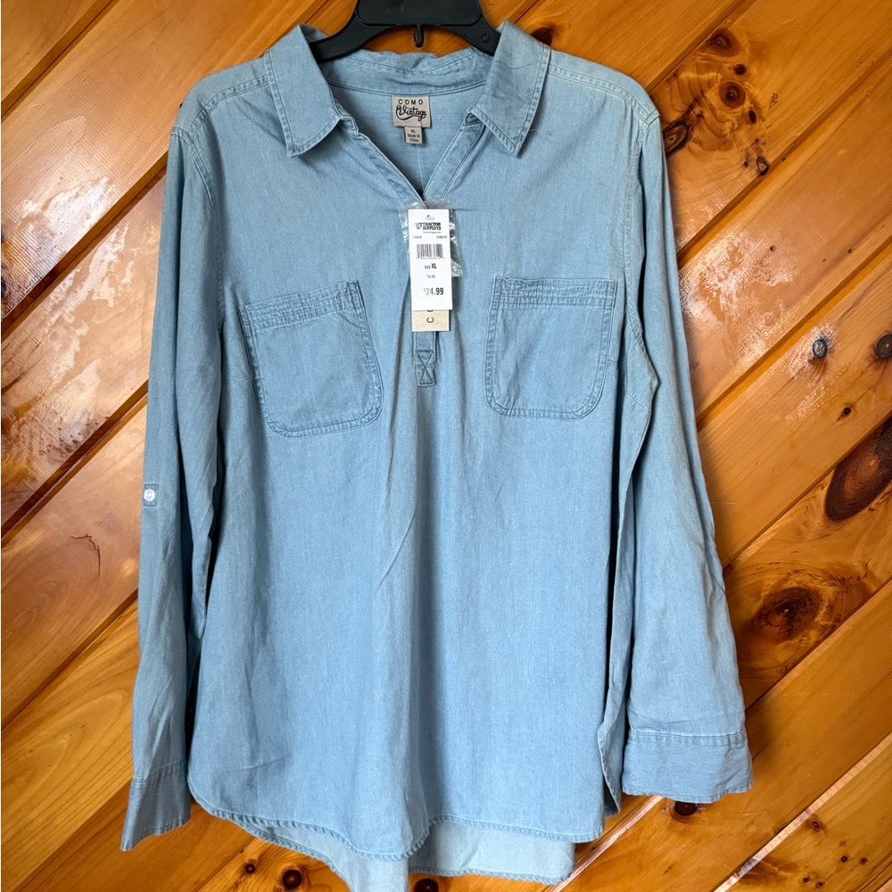 Como Vintage Light Blue Casual Shirt
